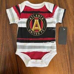 NWT MLS Atlanta United FC Kids One Piece - Red, Black, and White Size 0-3M